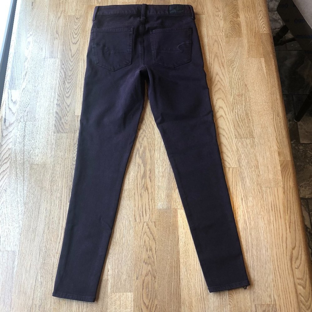 American Eagle Hi Rise Jeggings Burgundy Size 4 - Picture 4 of 15